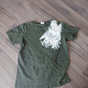 Dark Green Neptune Graphic Youth T-Shirt